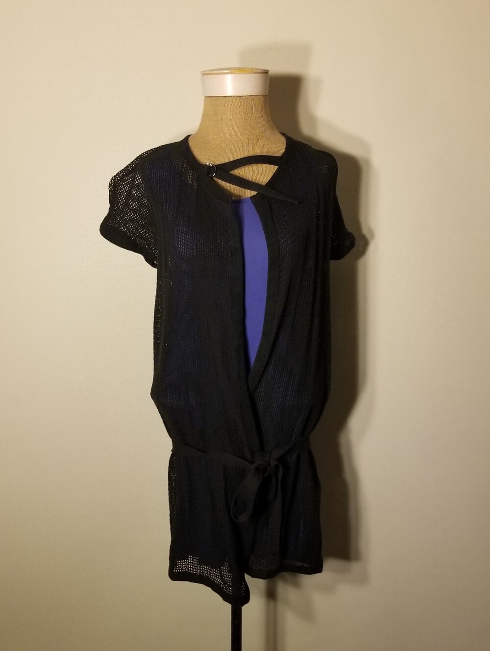 BNWOT Alexander McQueen For Target Blue Tank Dress W/ Black Mesh Overlay Size M